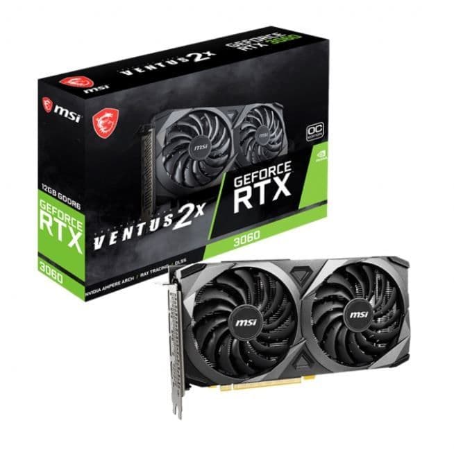 Tarjeta MSI GeForce RTX 3060 VENTUS 2X 12G OC de referencia